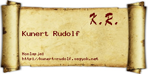 Kunert Rudolf névjegykártya